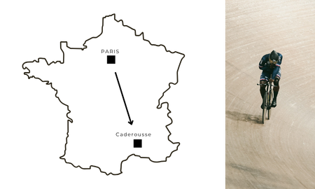 Schema de la france avec flèche partant de Paris vers Cadeousse